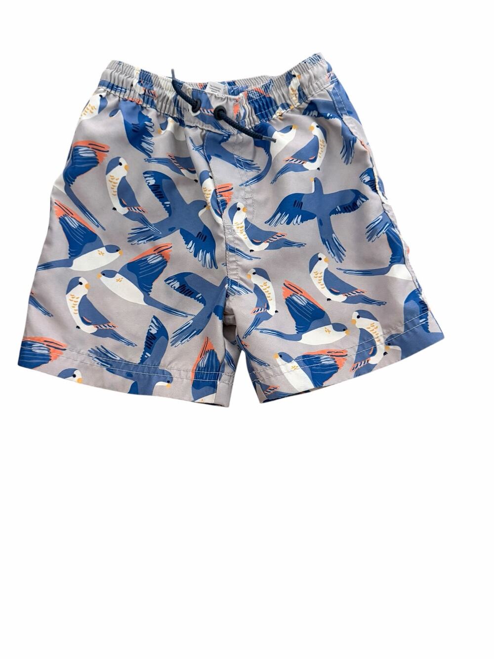 Tea Collection Boys Swim Trunks Shorts Size 3 Blue Bird Print Drawstring